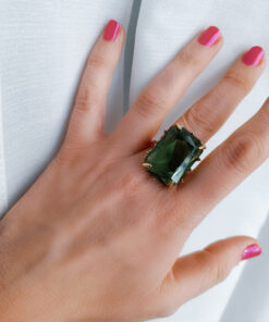 Alternative view of Statement Ring with Rectangular Crystal
