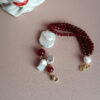 Bracciale multifilo con Agata borgogna e perle barocche 2