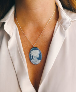 Collana a catena in argento 925 con cammeo in agata 1