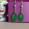 Orecchini pendenti con giada verde