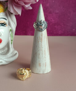 Alternative view of Large Band Ring with Sacred Heart