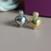 Anello fedina sottile in argento 925 con cuore sacro
