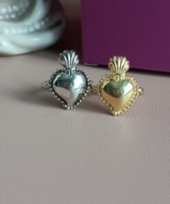 Anello fedina sottile in argento 925 con cuore sacro