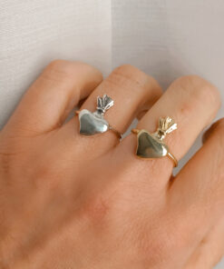 Anello in argento 925 con cuore sacro centrale 10