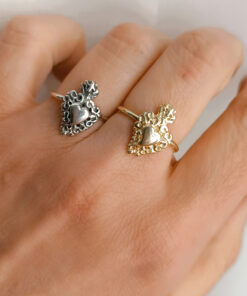 Anello in argento 925 con cuore sacro centrale 15