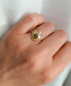 Anello in argento 925 con cuore sacro centrale 6