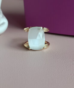 Alternative view of Statement Ring with White Chrysoberyl Stone