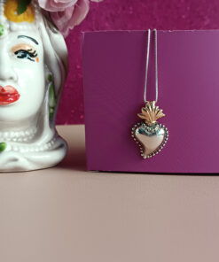 Alternative view of Chain Necklace with Sacred Heart Pendant