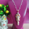 Collana in Argento 925 con pietra di luna e ciondolo testa di moro in ceramica di caltagirone 1