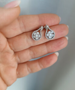 Alternative view of 925 Shell Floral Cameo Earrings