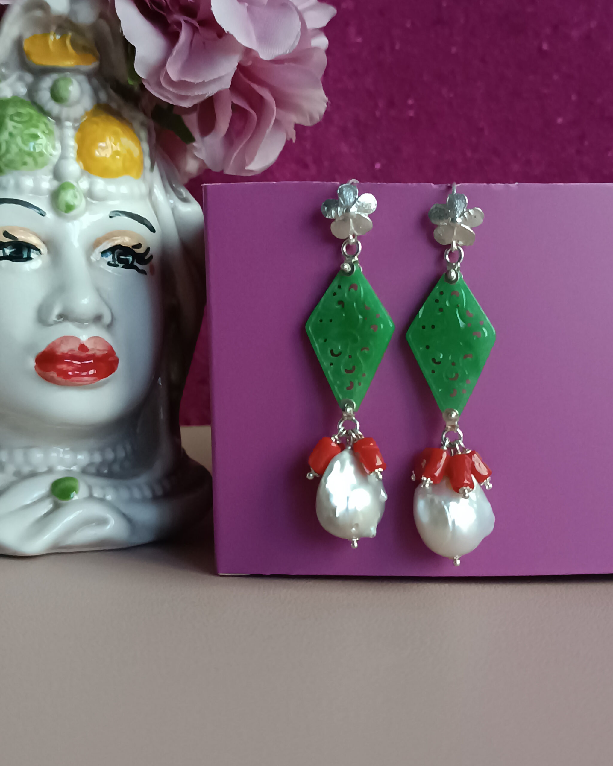 orecchini con perle a goccia