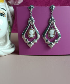 Art Deco Earrings with Shell Cameos