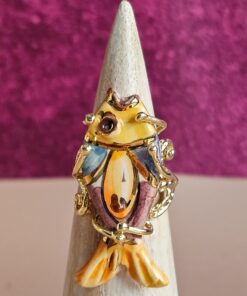Alternative view of Anello artigianale con Pesce in Ceramica di Caltagirone
