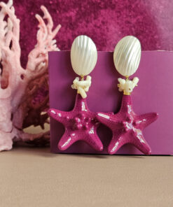 Orecchini pendenti con stelle marine e conchiglie