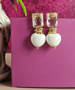 Alternative view of Orecchini SUGAR SPOSA con Cuori in Ceramica e Cristalli Trasparenti