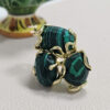 anello triplo con malachite naturale