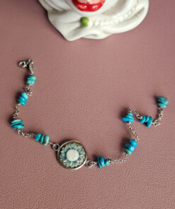 BRACCIALE A CATENA CON TURCHESE E CAMMEO