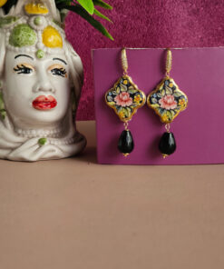 orecchini siciliani con mattonelle in ceramica di caltagirone