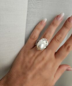 Alternative view of Statement Ring with Baroque Pearl