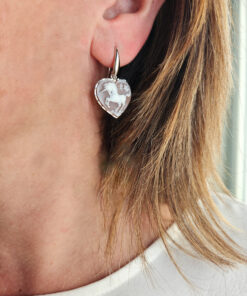 Alternative view of Heart Drop Earrings with Shell UNICORN Cameo