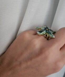 Anello con stella marina in ceramica di caltagirone