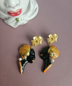 orecchini la mia africa con teste di donne in ceramica di caltagirone 11