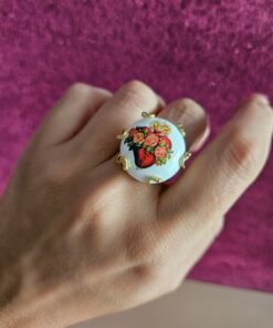 Anello artigianale con Ceramica di Caltagirone
