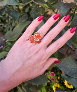 Anello triplo con corniola