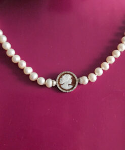 Alternative view of Dainty Necklace with Pearls and Shell Cameo