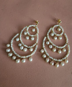 Alternative view of Statement Chandelier Earrings with Pearls