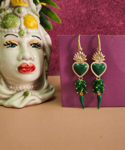 Orecchini pendenti con cuori sacri