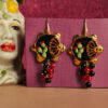 Orecchini siciliani con tamburelli in ceramica di caltagirone e pietre colorate