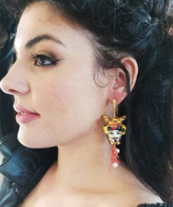 Alternative view of Orecchini Siciliani con Teste di Moro in Ceramica di Caltagirone