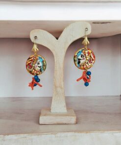 Orecchini siciliani con ceramica di caltagirone