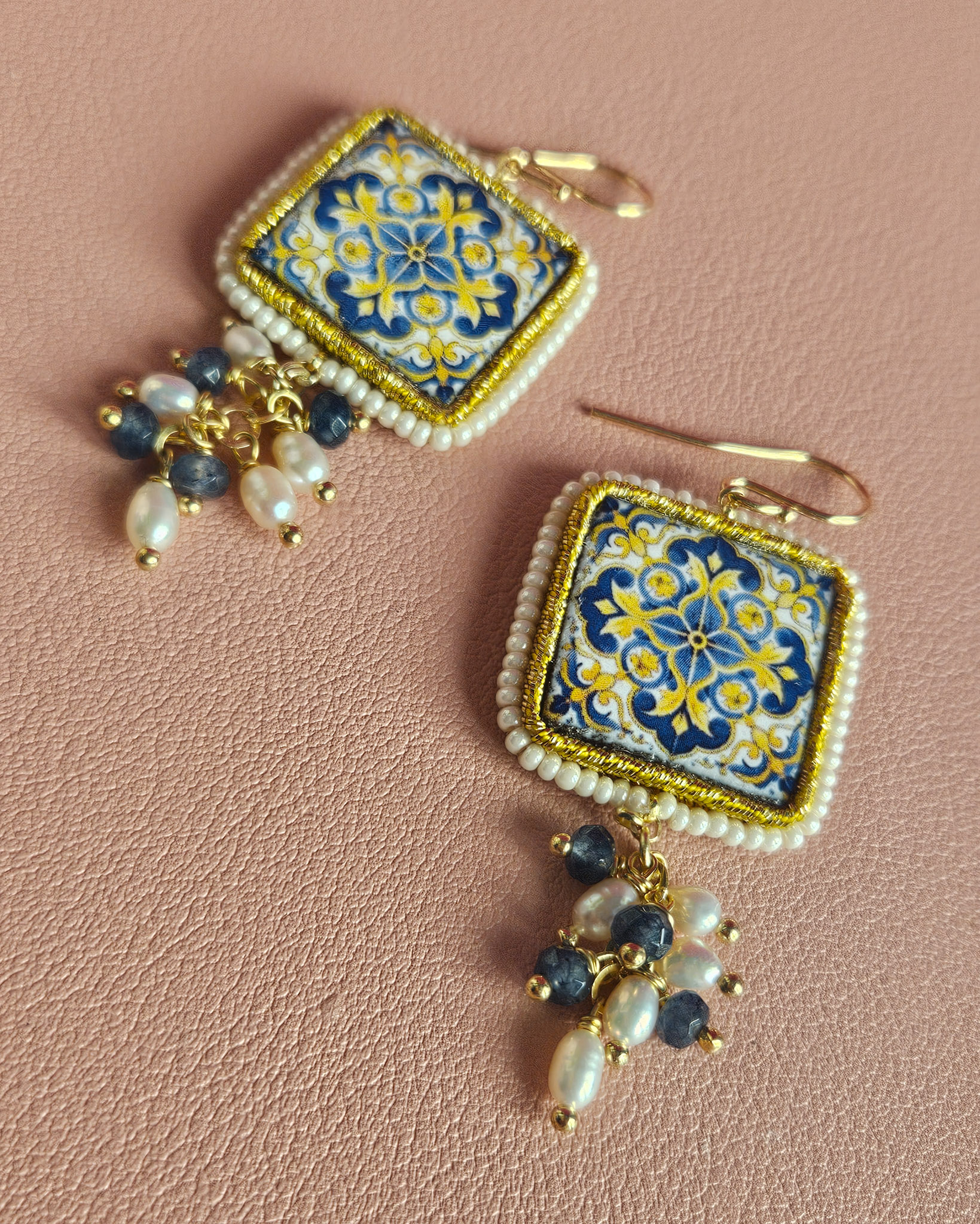 Sicily Ceramic Tile Earrings - Image 2