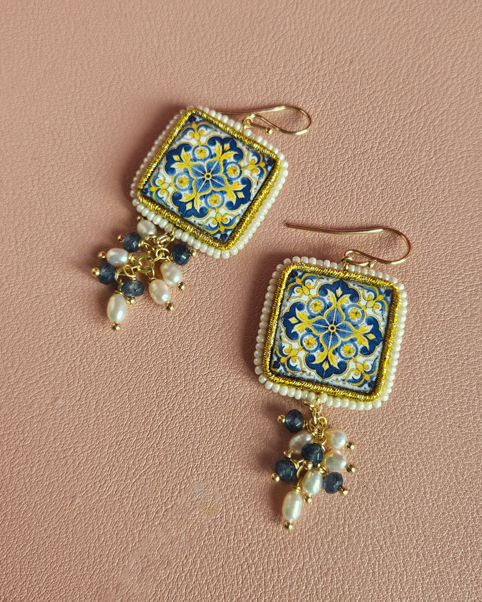 Sicily Ceramic Tile Earrings - Image 4