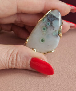 Alternative view of Statement Ring with Oceanic Jasper Stone