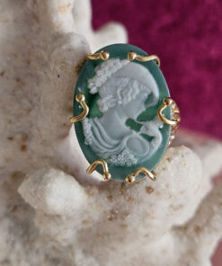 anello cammeo agata verde