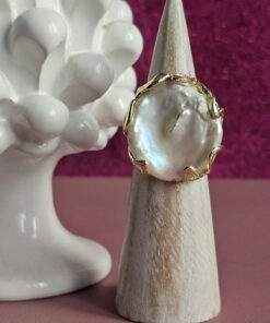 ANELLO PERLA PIATTA DA SALVARE