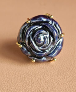 Alternative view of Statement Ring with Blue Rose