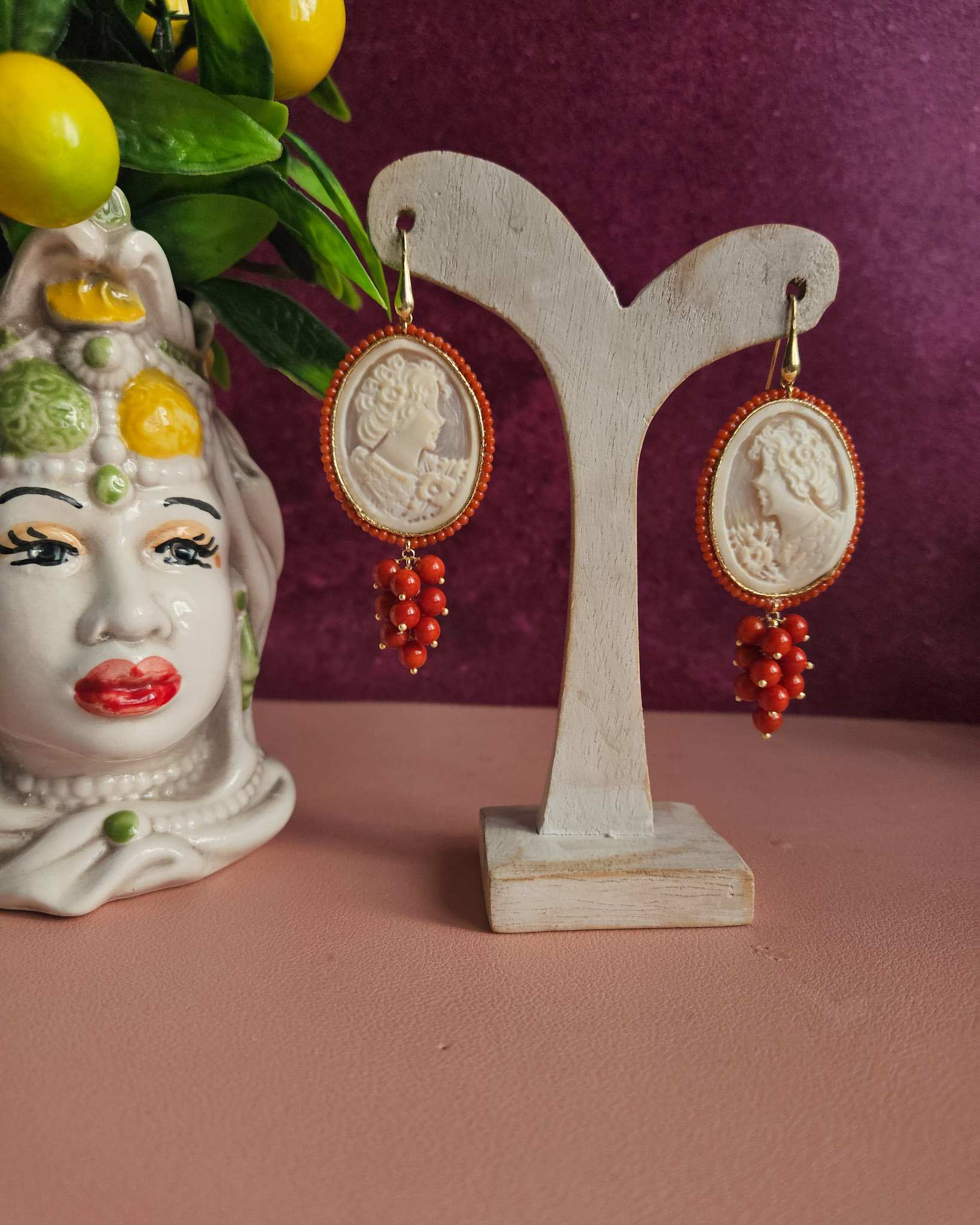 Orecchini In Argento 925 E Ceramica - LE PERLE DI CALTAGIRONE - Luxury Zone - Foto 5