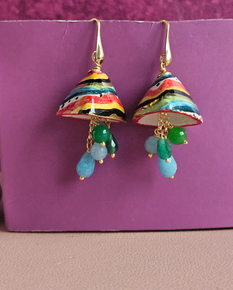 Orecchini Siciliani con Campanelle in Ceramica di Caltagirone - immagine 5