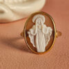 Anello ovale con cammeo vergine maria di torre del greco