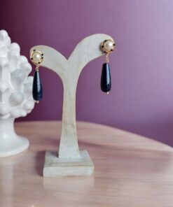 Orecchini a goccia con lapislazzuli e perle