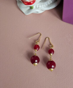 Alternative view of Orecchini Pendenti con Agata Borgogna