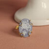 anello cammeo fiore agata blu