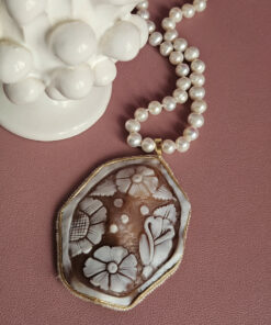 Alternative view of Statement Necklace with Pearls and Sardonic Shell Cameo
