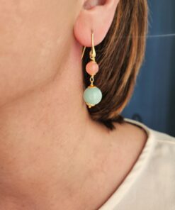 Alternative view of Drop Earrings with Green Stones (Copy) (Copy) (Copy) (Copy)