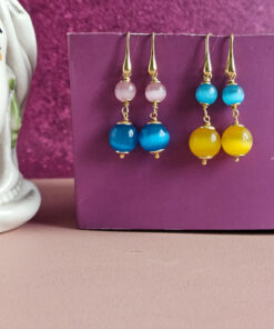 Orecchini Pendenti con Occhio di Gatto