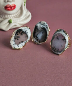 anelli grandi con agata dendritica